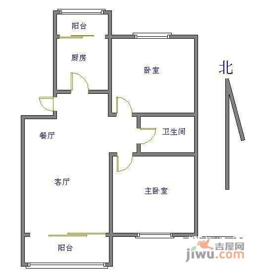 民园小区2室1厅1卫100㎡户型图