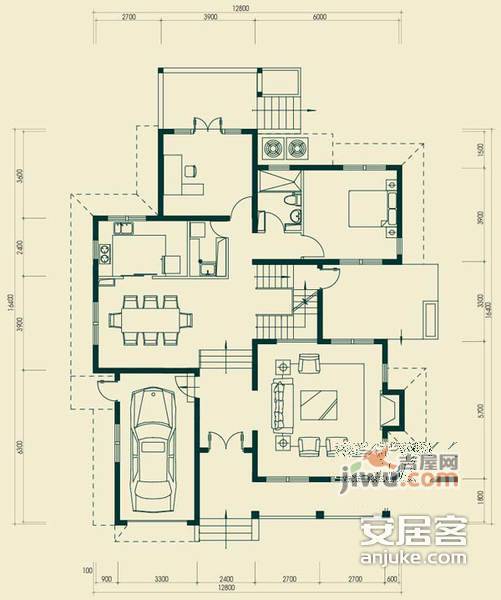 珠江壹千栋5室2厅3卫510㎡户型图