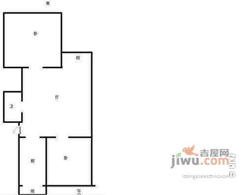 燕城苑2室1厅1卫110㎡户型图