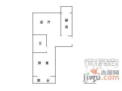 名佳花园一区1室1厅1卫63㎡户型图