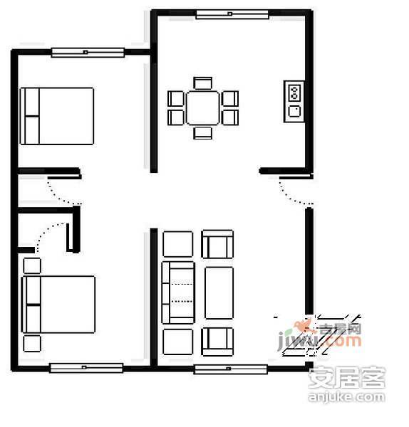 温泉花园2室2厅2卫148㎡户型图