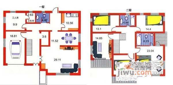 王府园中园4室2厅3卫户型图