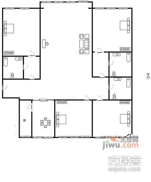 王府家庭农场4室2厅2卫326㎡户型图