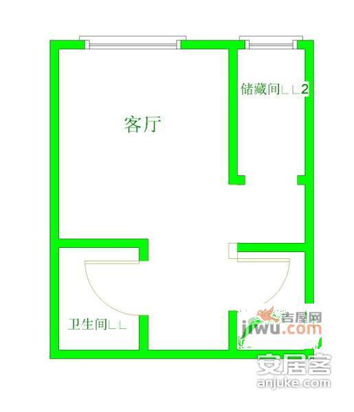 龙德广场2室1厅1卫53㎡户型图