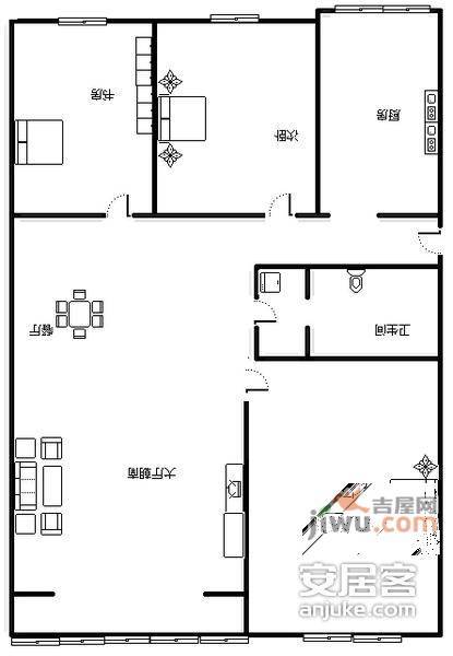 天通苑老三区3室1厅2卫户型图