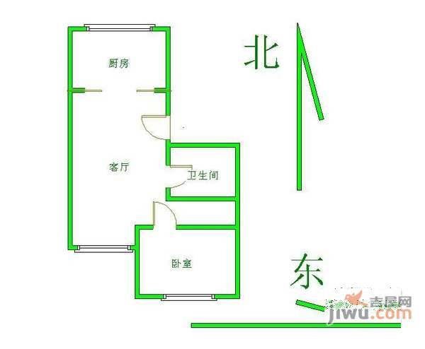 丽水园1室1厅1卫户型图