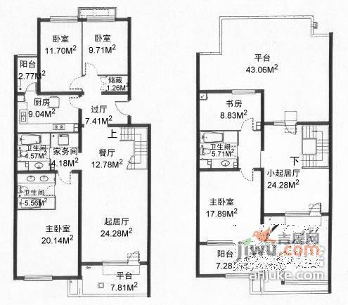 回龙观五期5室2厅3卫264㎡户型图