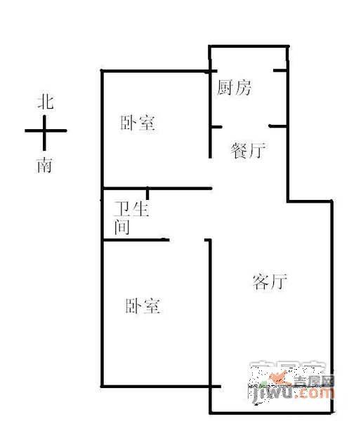 良庄家园2室1厅1卫110㎡户型图