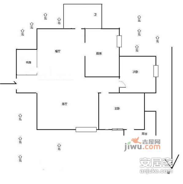 良庄家园3室2厅2卫132㎡户型图