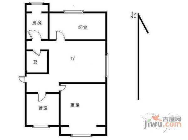 北郊农场3室1厅1卫100㎡户型图