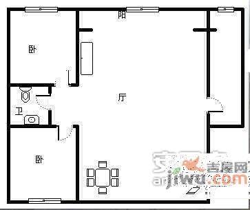 富泉花园2室1厅1卫82㎡户型图