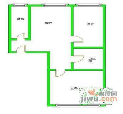 东村家园2室1厅1卫102㎡户型图