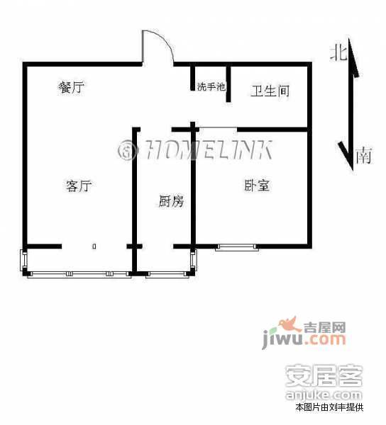 龙博苑1室1厅1卫63㎡户型图