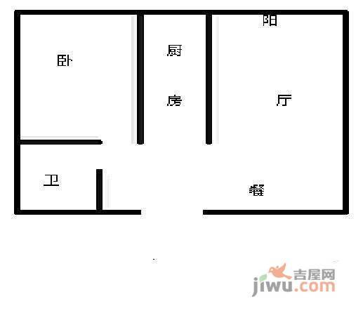 龙博苑1室1厅1卫63㎡户型图