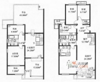 龙跃苑5室2厅3卫237㎡户型图