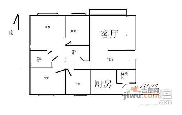 通达园4室2厅2卫196㎡户型图