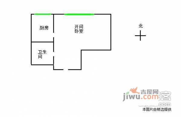 奥北南区1室0厅1卫45㎡户型图