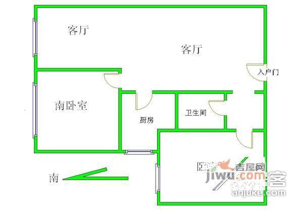 维多利亚2室2厅1卫90㎡户型图