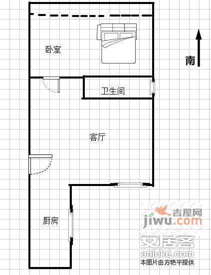 香格里拉公寓1室1厅1卫50㎡户型图