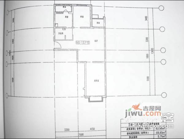 尚品福城2室1厅1卫110㎡户型图