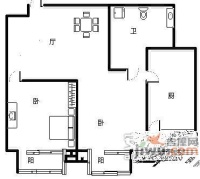 上上城2室1厅1卫110㎡户型图