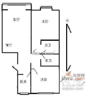 庄胜城商业中心2室1厅1卫户型图