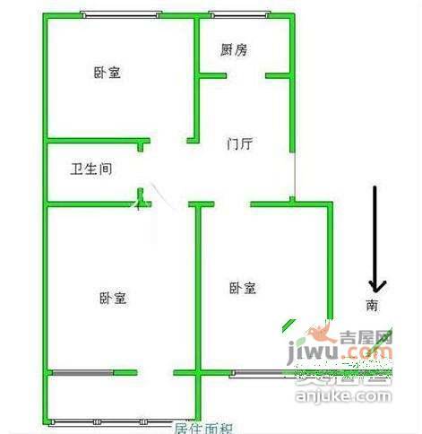 门楼巷小区2室1厅1卫72㎡户型图