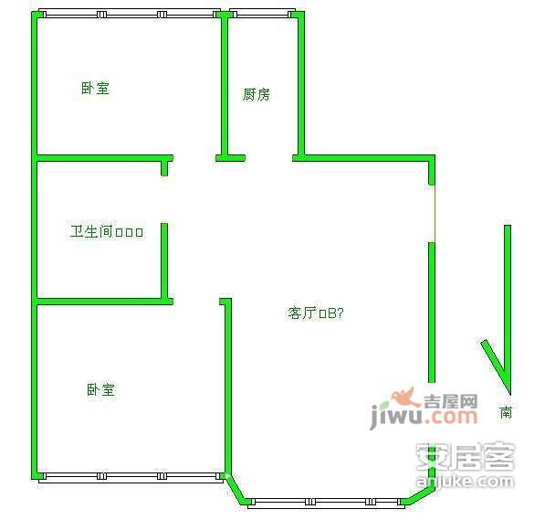 枫华豪景2室1厅1卫户型图