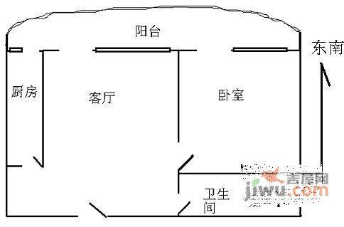 椿树园小区1室1厅1卫68㎡户型图