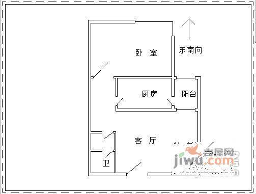 椿树园小区1室1厅1卫68㎡户型图