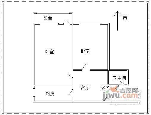 椿树园小区2室1厅1卫99㎡户型图