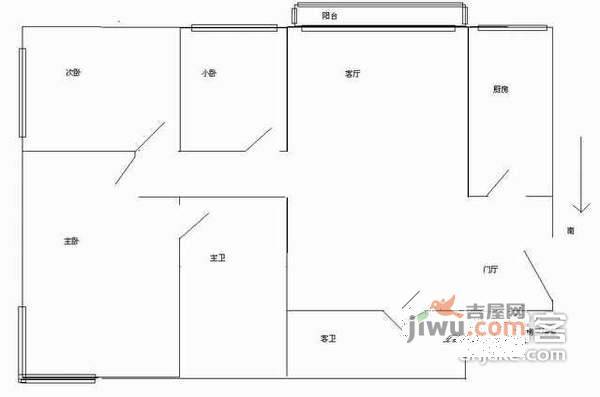 椿树园小区3室2厅2卫159㎡户型图