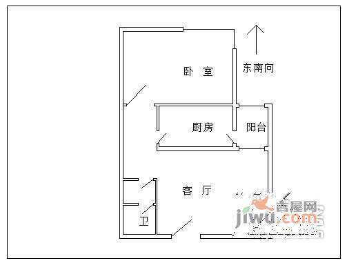 椿树园小区1室1厅1卫68㎡户型图