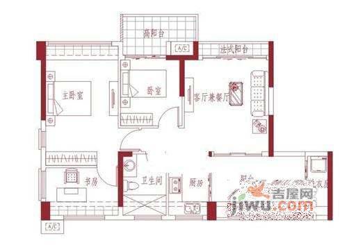 富明公寓3室2厅2卫户型图