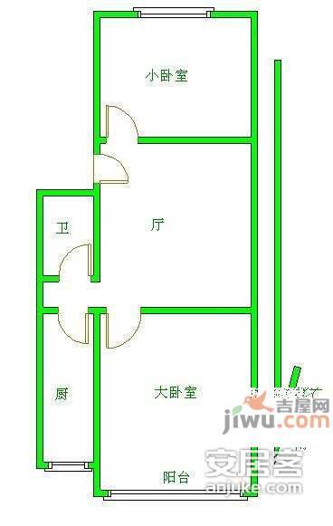 双槐里小区2室1厅1卫100㎡户型图