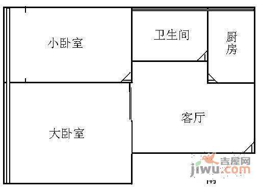 樱桃头条小区2室1厅1卫74㎡户型图