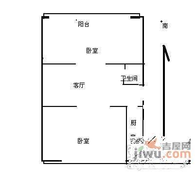 春风胡同小区2室1厅1卫64㎡户型图