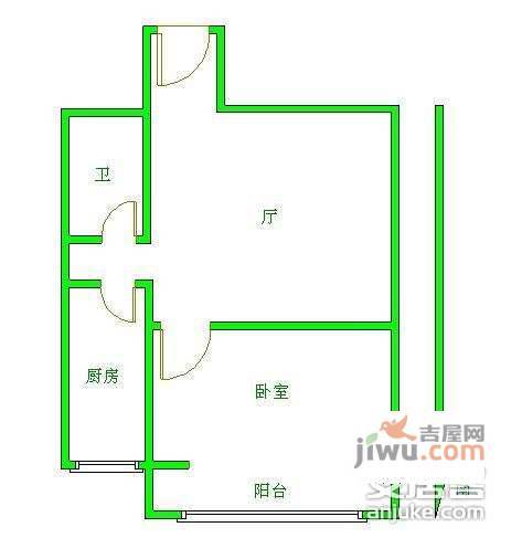 樱桃源小区1室1厅1卫63㎡户型图