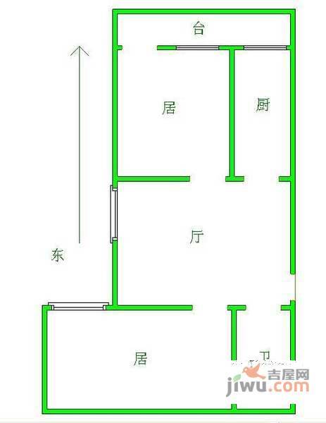 祥和家苑2室1厅1卫90㎡户型图