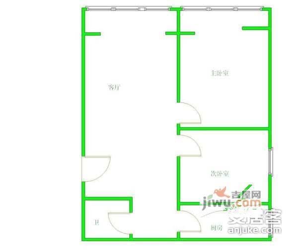 祥和家苑2室1厅1卫90㎡户型图