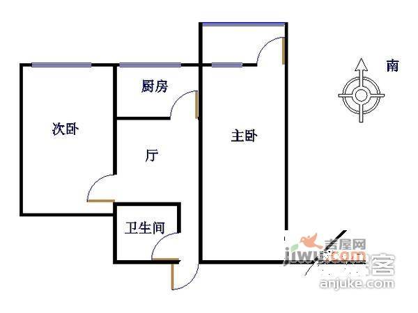 三义里2室1厅1卫82㎡户型图