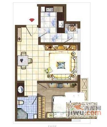 丽阳四季1室1厅1卫65㎡户型图