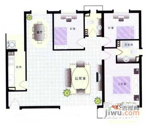 康宁居小区3室2厅2卫155㎡户型图