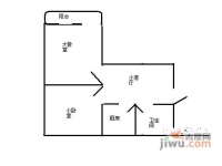 白纸坊北里5号院2室1厅1卫58㎡户型图