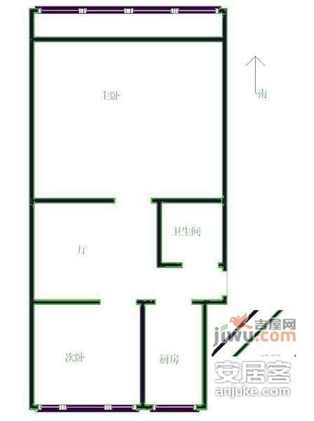 南菜园24号院2室1厅1卫58㎡户型图