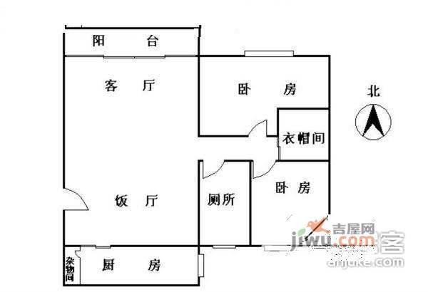 泰然居2室2厅1卫101㎡户型图