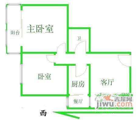 泰然居2室2厅1卫101㎡户型图