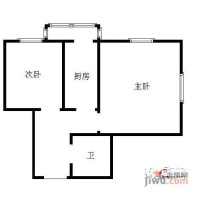 半步桥2室1厅1卫53㎡户型图