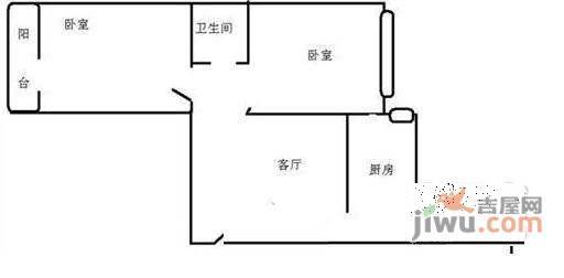 育人里小区2室1厅1卫78㎡户型图