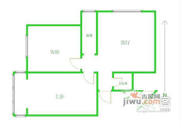 建功南里小区2室1厅1卫78㎡户型图